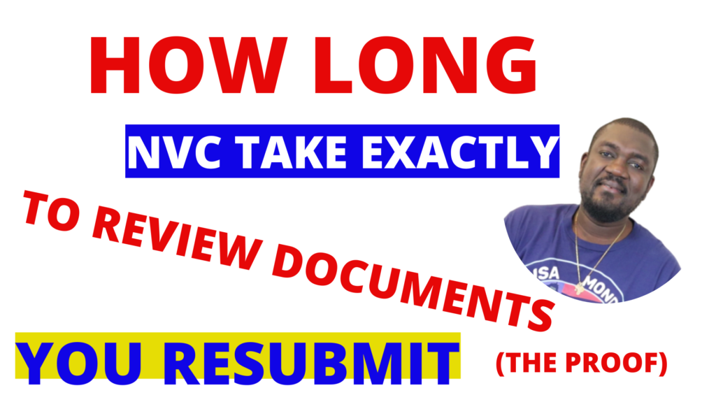 PROOF OF HOW LONG IT WILL TAKE NVC TO REVIEW YOUR DOCUMENTS USAMONDE